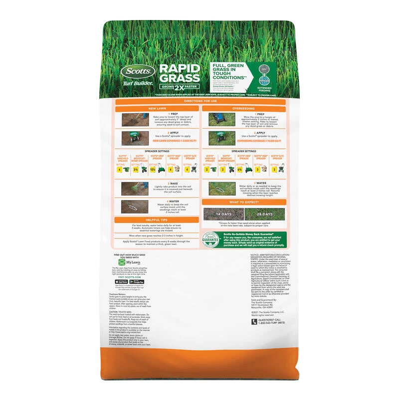 Promo 💯 Scotts Turf Builder Rapid Grass Bermuda Grass Sun or Shade Grass Seed and Fertilizer 8 lb 🎉 4 Promo 💯 Scotts Turf Builder Rapid Grass Bermuda Grass Sun or Shade Grass Seed and Fertilizer 8 lb 🎉 - Image 2