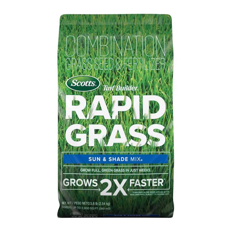 Brand new 🌟 Scotts Turf Builder Rapid Grass Mixed Sun or Shade Grass Seed and Fertilizer 5.6 lb 👍 3 Brand new 🌟 Scotts Turf Builder Rapid Grass Mixed Sun or Shade Grass Seed and Fertilizer 5.6 lb 👍