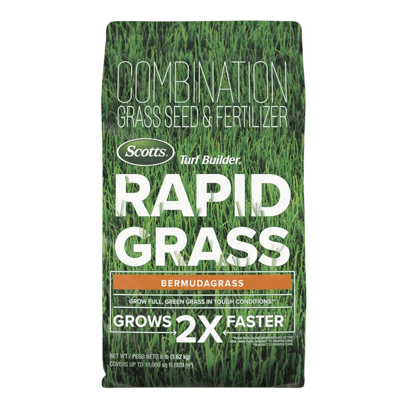 Promo 💯 Scotts Turf Builder Rapid Grass Bermuda Grass Sun or Shade Grass Seed and Fertilizer 8 lb 🎉 3 Promo 💯 Scotts Turf Builder Rapid Grass Bermuda Grass Sun or Shade Grass Seed and Fertilizer 8 lb 🎉