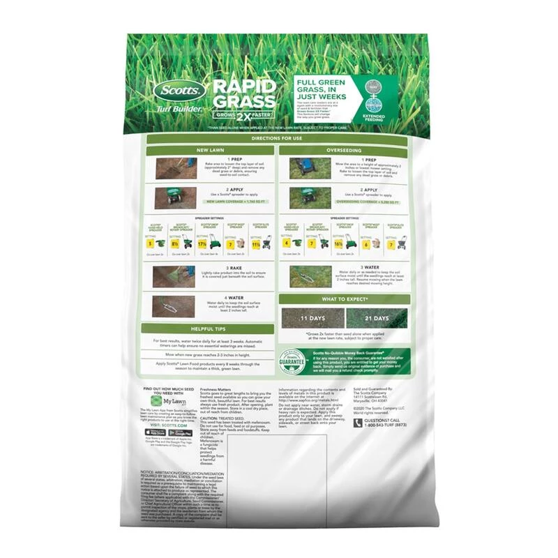 New ❤️ Scotts Turf Builder Rapid Grass Tall Fescue Grass Sun or Shade Grass Seed and Fertilizer 16 lb 🎉 4 New ❤️ Scotts Turf Builder Rapid Grass Tall Fescue Grass Sun or Shade Grass Seed and Fertilizer 16 lb 🎉 - Image 2