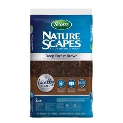 Brand new 🛒 Scotts Nature Scapes Deep Forest Brown Bark Color Enhanced Mulch 2 cu ft ✔️