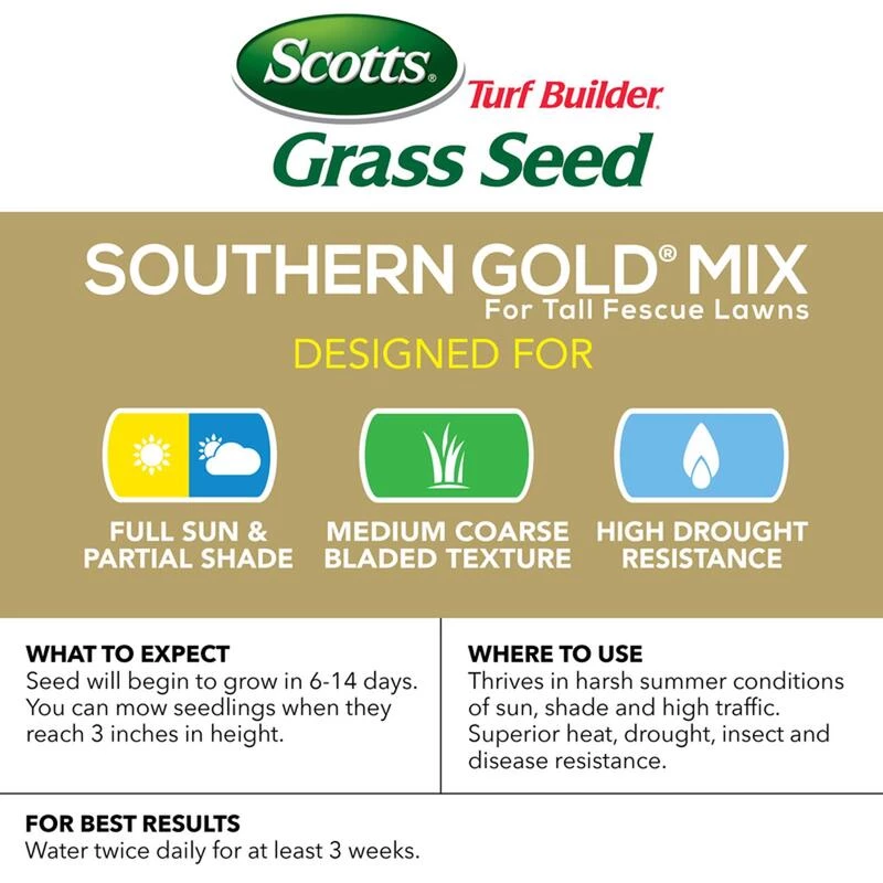 Buy 👏 Scotts Turf Builder Tall Fescue Grass Sun or Shade Grass Seed 7 lb 🤩 4 Buy 👏 Scotts Turf Builder Tall Fescue Grass Sun or Shade Grass Seed 7 lb 🤩 - Image 2
