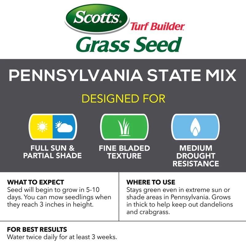 Hot Sale 🔥 Scotts Turf Builder Pennsylvania State Mixed Sun or Shade Grass Seed 7 lb 🎁 4 Hot Sale 🔥 Scotts Turf Builder Pennsylvania State Mixed Sun or Shade Grass Seed 7 lb 🎁 - Image 2