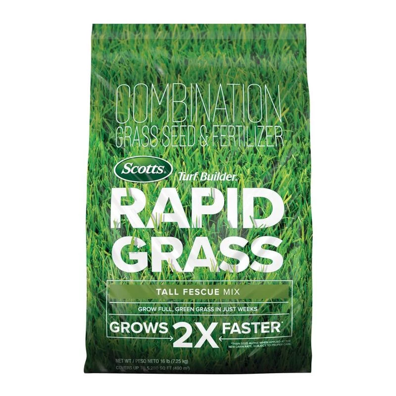 New ❤️ Scotts Turf Builder Rapid Grass Tall Fescue Grass Sun or Shade Grass Seed and Fertilizer 16 lb 🎉 3 New ❤️ Scotts Turf Builder Rapid Grass Tall Fescue Grass Sun or Shade Grass Seed and Fertilizer 16 lb 🎉